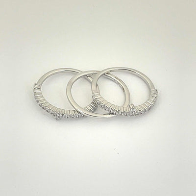 Women's Classy Triple layer Statement Rings 92.5 purity silver