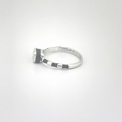 Women's Geometric Rectangle Solitaire Mangalsutra Pattern Ring 92.5 purity silver