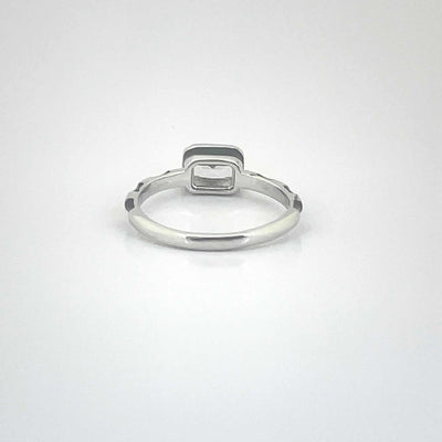 Women's Geometric Rectangle Solitaire Mangalsutra Pattern Ring 92.5 purity silver