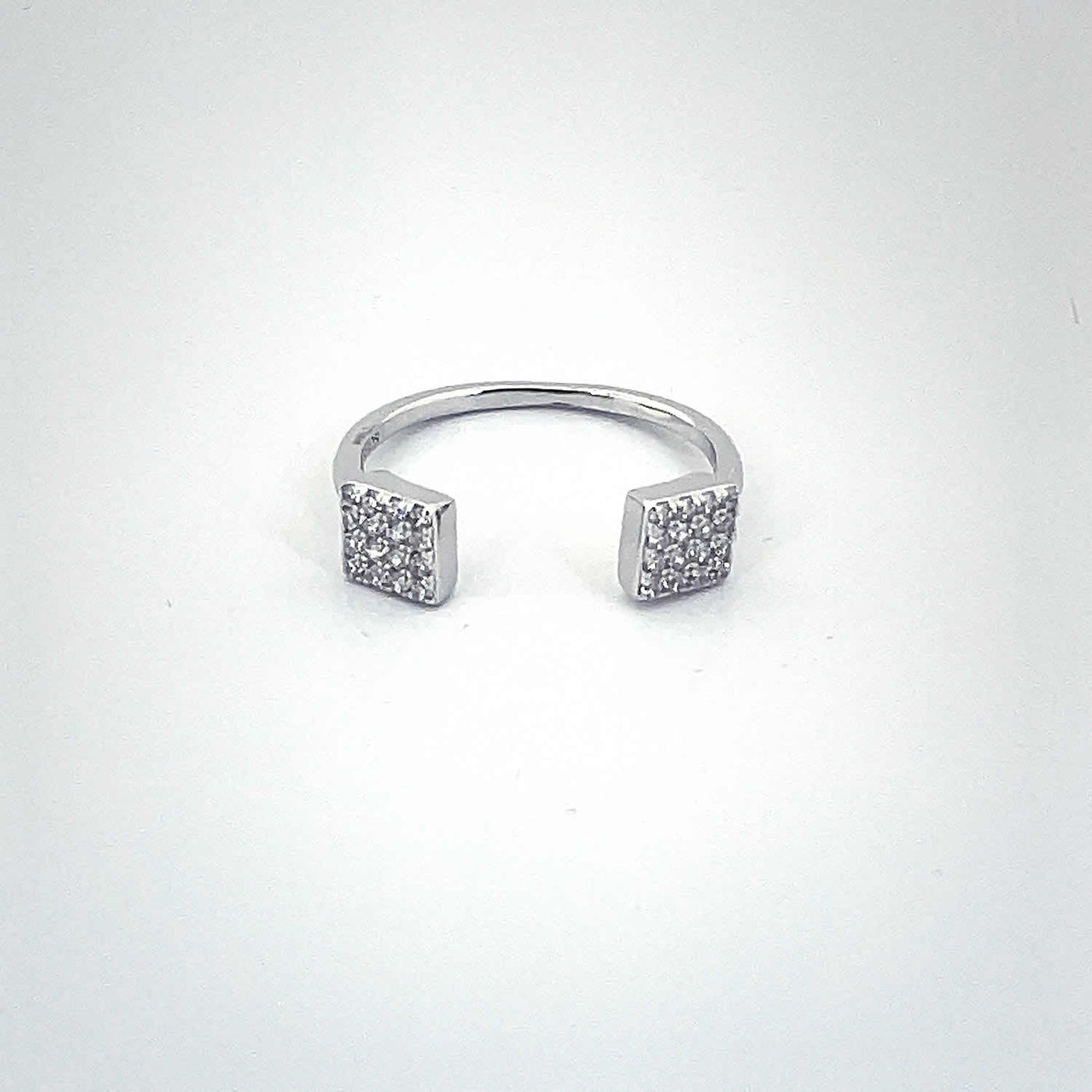 Women's Geometric Square Adjustable Open Classy Ring 92.5 purity silver
