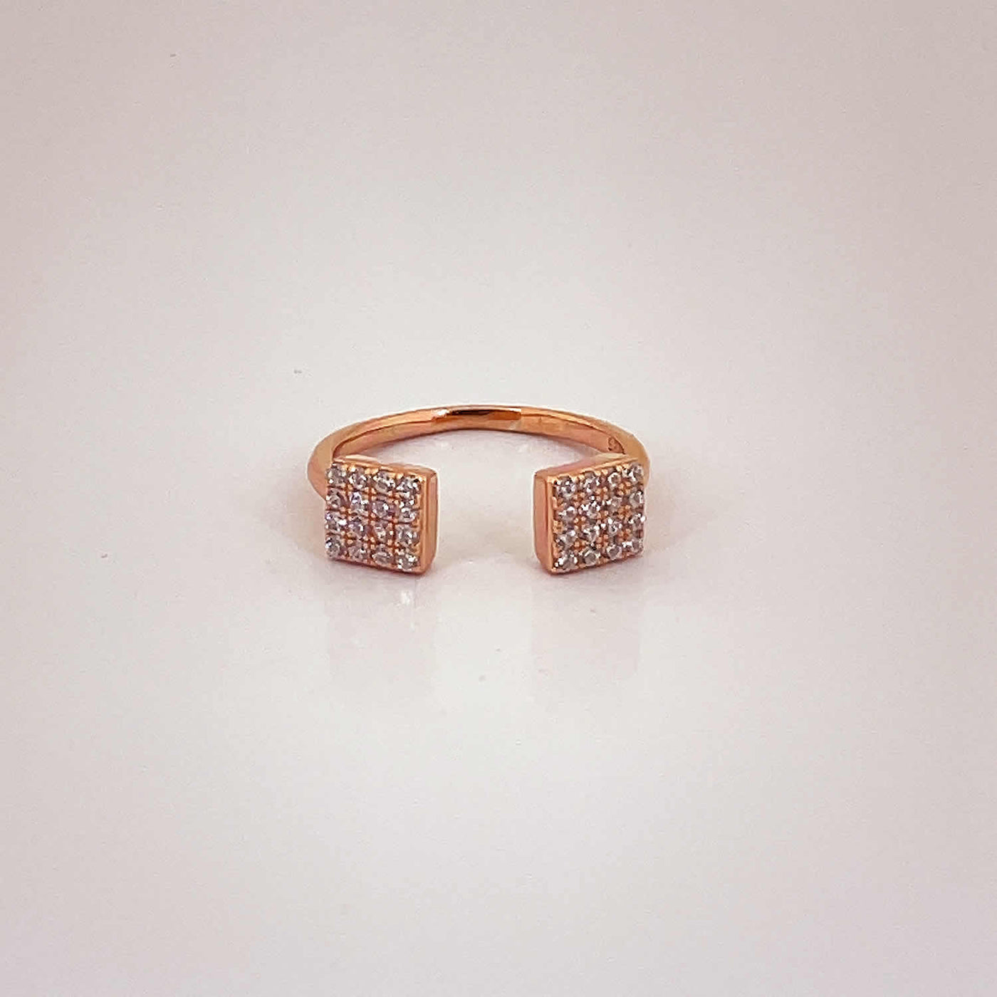 Women's Geometric Square Adjustable Open Classy Ring 92.5 purity silver