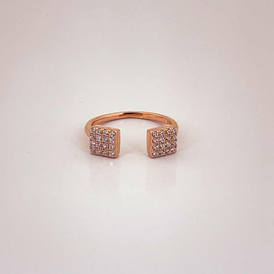 Women's Geometric Square Adjustable Open Classy Ring 92.5 purity silver