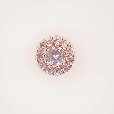 Women's Silver Rose Gold Flower Stud 92.5 Pure Silver