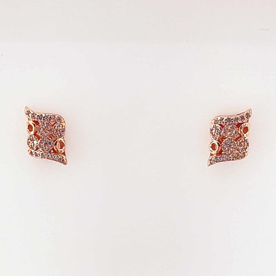 Women's Silver Rose Gold Geometric Twombly Cut Necklace set 92.5 Pure Silver with chain