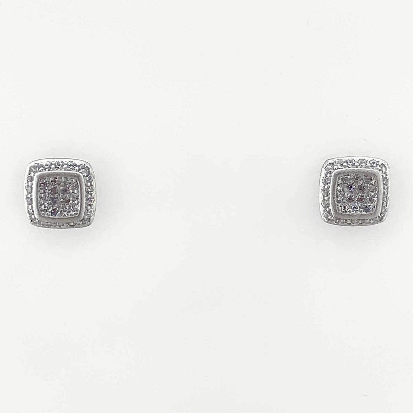 Women's Silver Rose Gold Geometric Diamond shaped Matt Necklace set 92.5 Pure Silver with chain