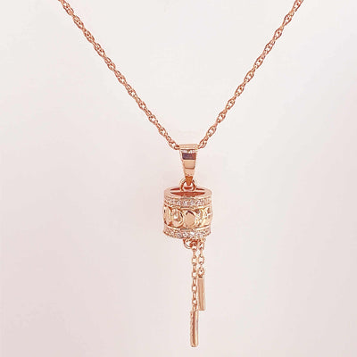 Women's Silver Rose Gold Hoop Necklace set 92.5 Pure Silver with Chain