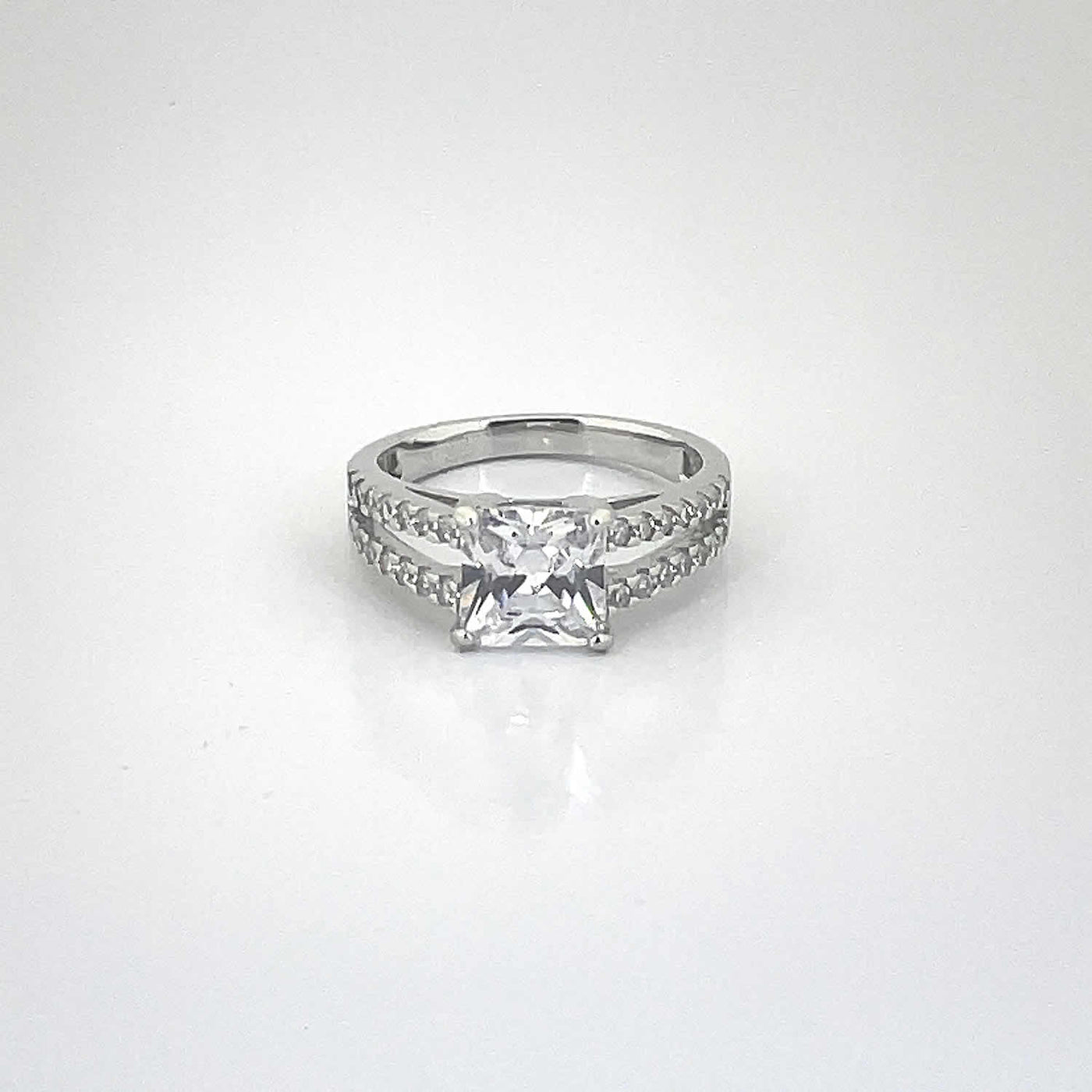 Women's Solitaire Double Layered Classy Statement Ring 92.5 purity silver