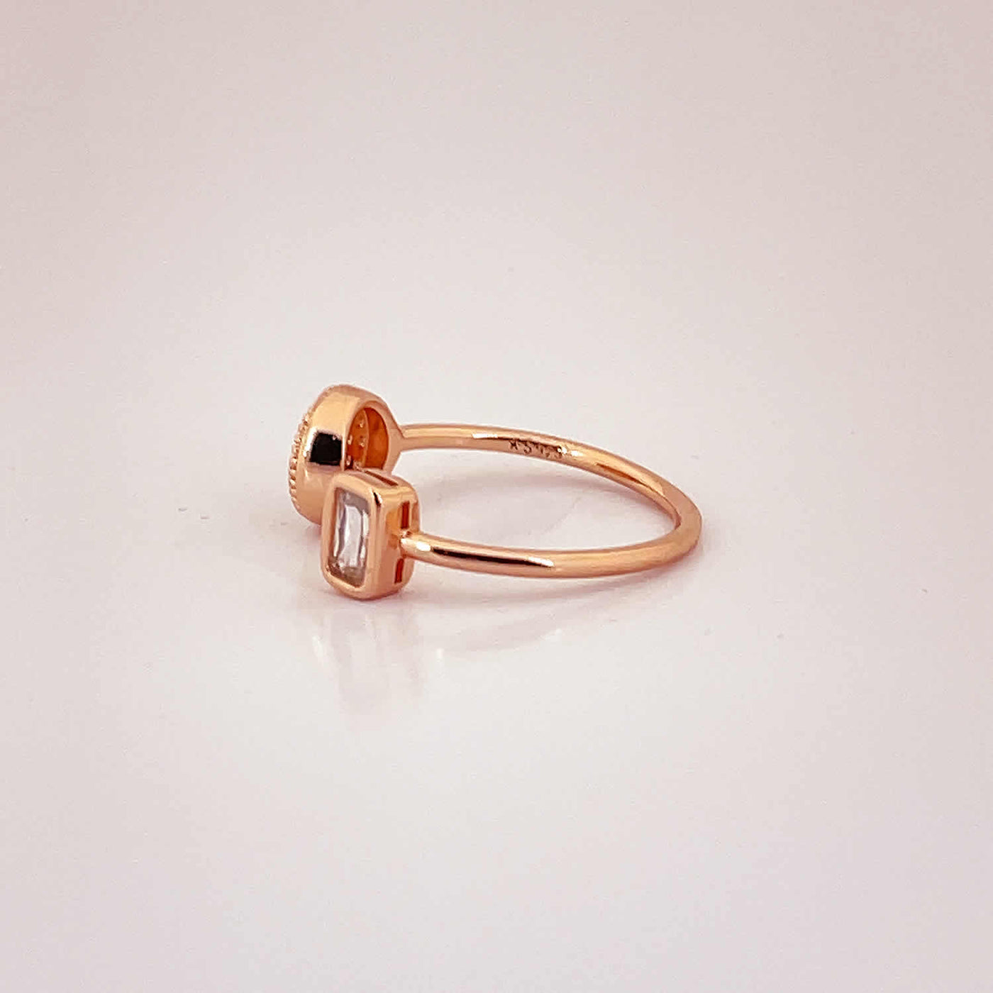 Women's Geometric Square and Round Adjustable Open Classy Ring 92.5 purity silver