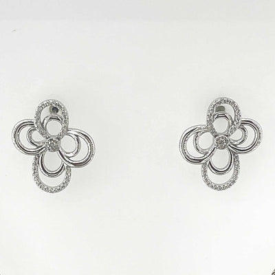 Women's Silver Rose Gold Floweret Elegant Necklace set  92.5 purity silver with Chain