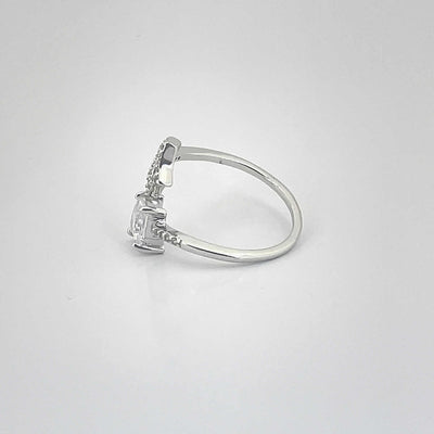 Women's Geometric Square and Star Adjustable Open Classy Ring 92.5 purity silver