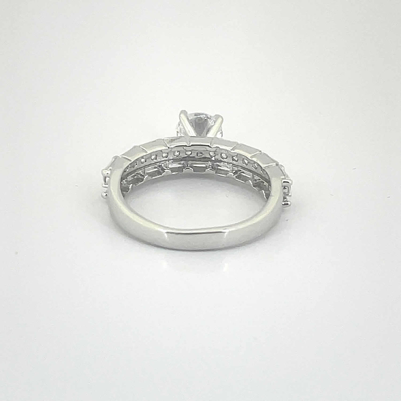 Women's Solitaire Wedding Engagement Statement Ring 92.5 purity silver