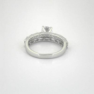 Women's Solitaire Wedding Engagement Statement Ring 92.5 purity silver