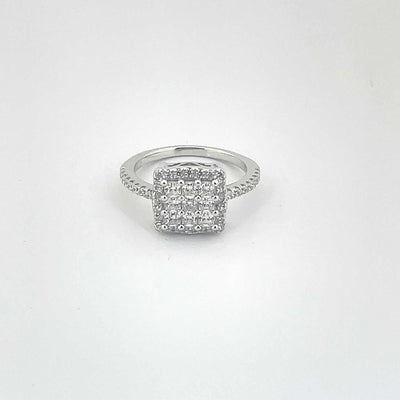 Women's Geometric Square Bold Classy Ring 92.5 purity silver