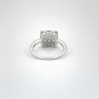Women's Geometric Square Bold Classy Ring 92.5 purity silver