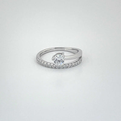 Women's Solitaire Spiral Bold Classy Statement Ring 92.5 purity silver