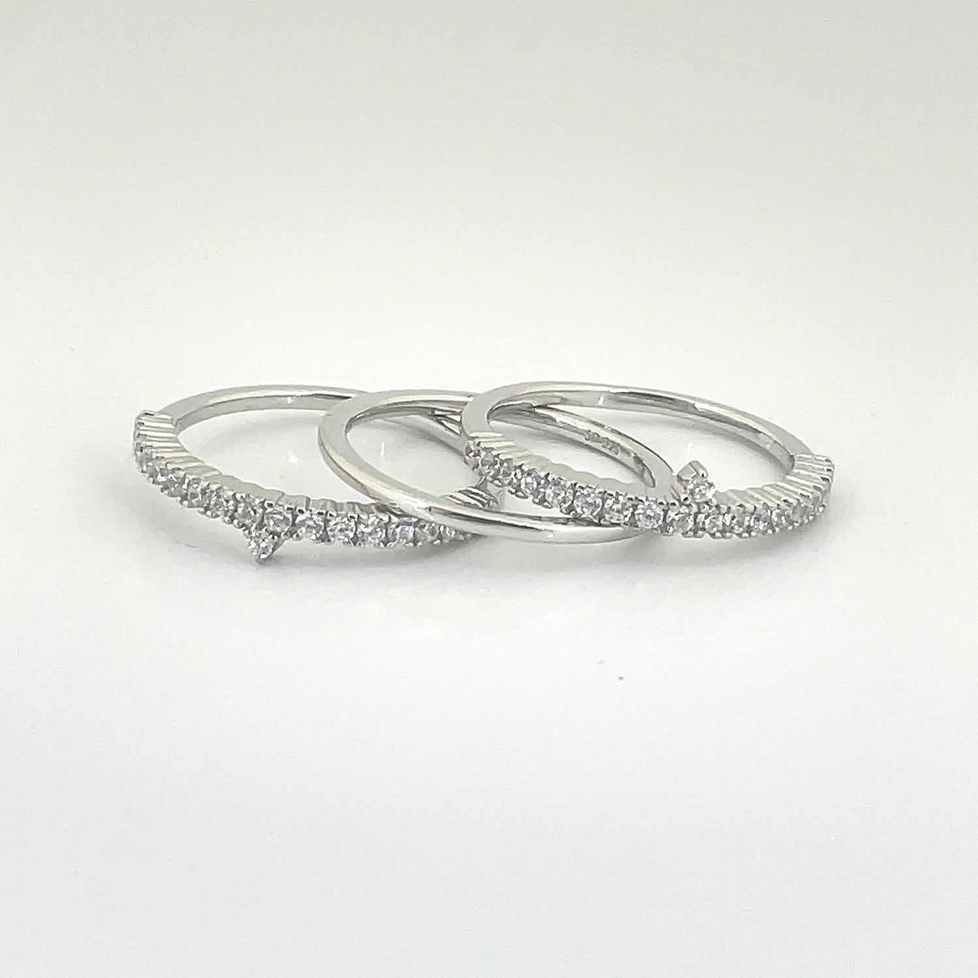 Women's Classy Triple layer Statement Rings 92.5 purity silver